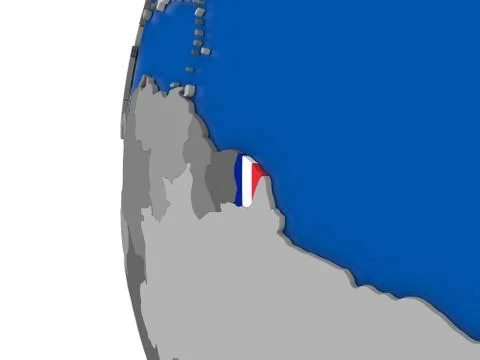 French Guiana on globe Stock Illustration