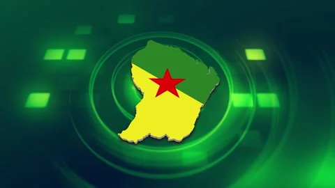 French Guiana Map and Flag Background Stock Footage 344278703