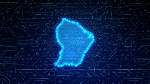 French Guiana Map Digital Technology Opener Stock-Footage 335083350