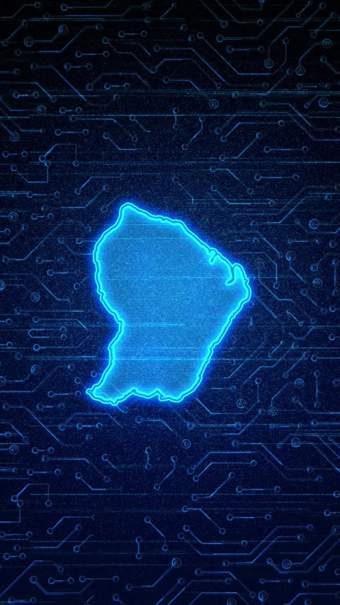 French Guiana Map Digital Technology Opener 库存影片 336315146