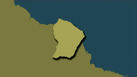 French Guiana map - extract. Shadow. Pattern. Video stock 148182861