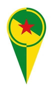 French Guiana Map Pointer Location Flag 库存插图