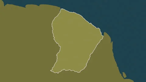 French Guiana map - solid. Border. Pattern. Labels Stock Footage 321347612