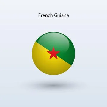 French Guiana round flag. Vector illustration. Stock Illustration