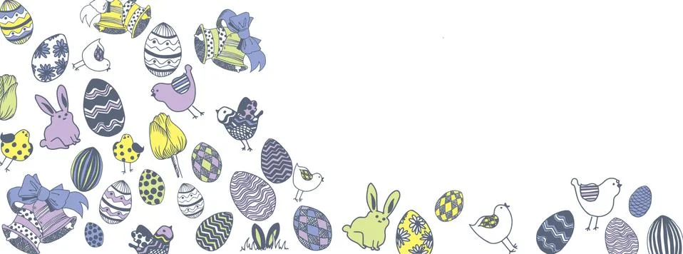 French happy easter doodles Stock Illustration