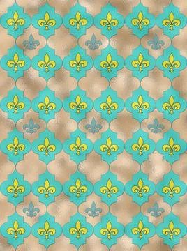 French heraldic fleur-de-lis motif Stock Illustration
