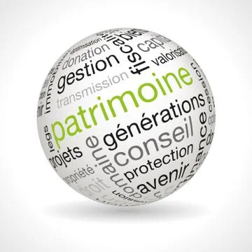 French heritage sphere with keywords Stock Illustration