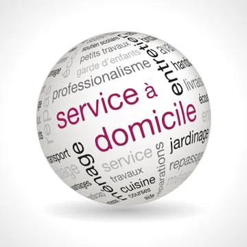 French Home Service theme sphere with keywords Stock Illustration