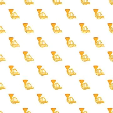 French horn musical instruments repeating seamless pattern Stockillustratie