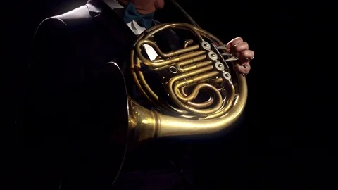French Horn In Shadows Video stock 111933871