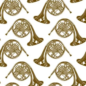 French horns pattern Stock Illustration