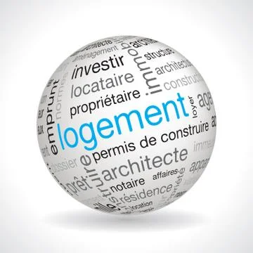 French housing theme sphere vector Stock Illustration