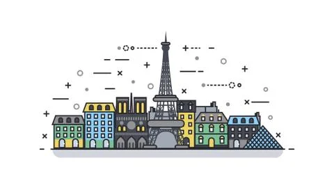 French icon linear style Stock Illustration