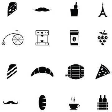French icon set Stock Illustration