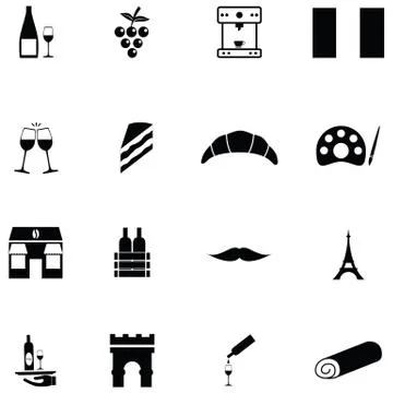 French icon set Illustrazione stock