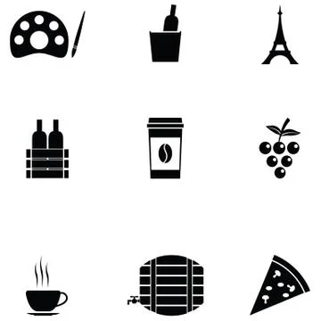 French icon set Illustrazione stock