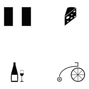 French icon set Illustrazione stock