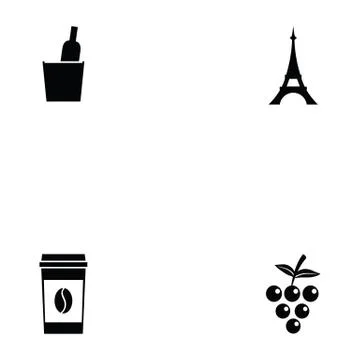 French icon set Illustrazione stock