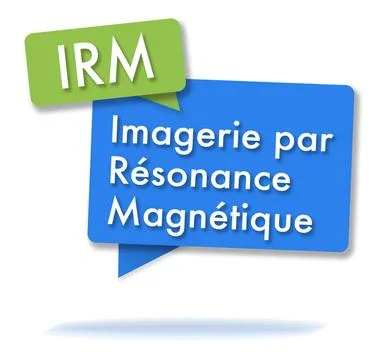 French IRM initials in colored bubbles French IRM initials in two colored ... Foto stock