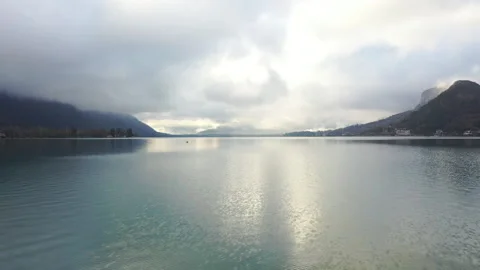 French Lake Flying Over The Water Bird Like Beautiful Serine Flight Видео 154577053