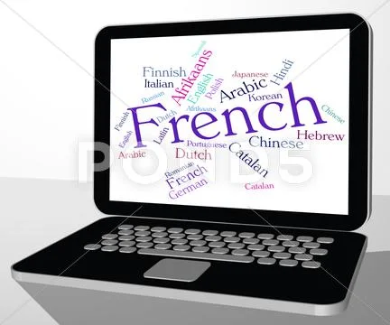 French Language Represents International Languages And Wordcloud ...