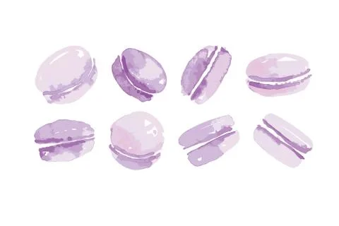 French lavender macaron sweets Illustrazione stock