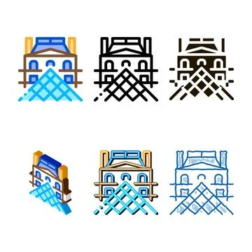 French louvre icon vector range outline Ilustração Stock