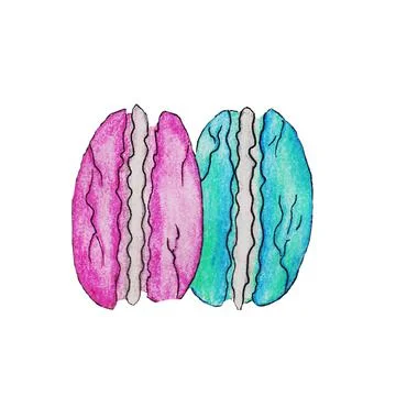 French, macaroni ,cakes Stock Illustration