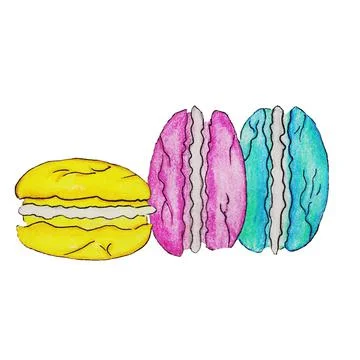 French, macaroni ,cakes Stock Illustration