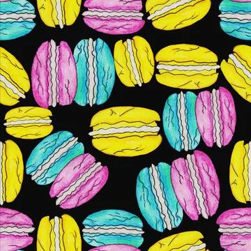 French macaroni cakes Stock Illustration