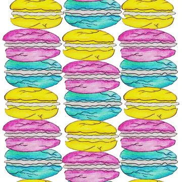 French macaroni cakes Stock Illustration