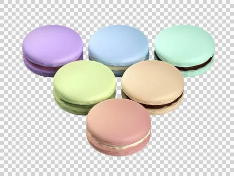 French macarons with different colors and flavors Stock Illustration