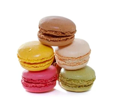 French macarons. isolate on white background Stock Photos