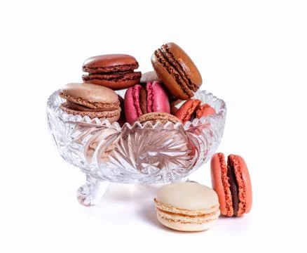 French macarons. isolate on white background Stock Photos