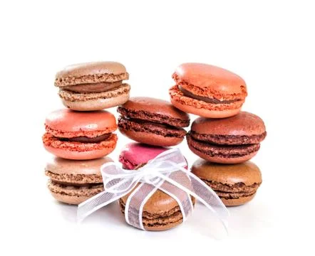 French macarons. isolate on white background Stock Photos