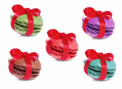 French macarons. isolate on white background Stock Photos