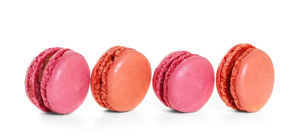 French macarons. isolate on white background Stock Photos