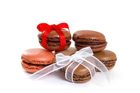 French macarons. isolate on white background Stock Photos