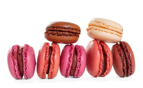 French macarons. isolate on white background Stock Photos
