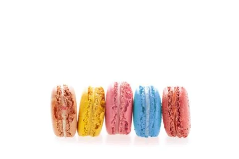 French macarons on white background Stock Photos