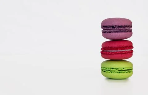 French Macaroon Isolated on White Background Foto stock