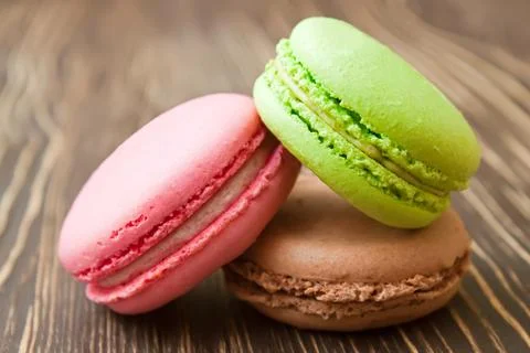 French macaroons .Dessert Stock Photos