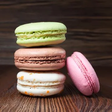French macaroons .Dessert Stock Photos