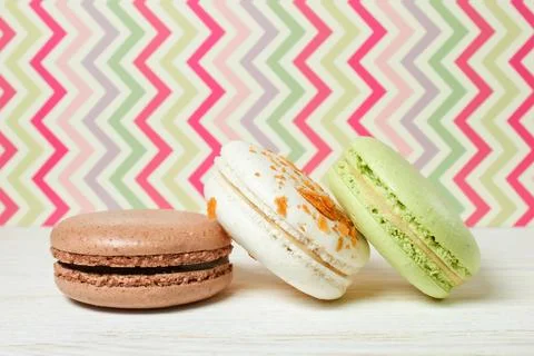 French macaroons .Dessert Stock Photos