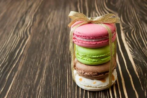 French macaroons .Dessert Stock Photos