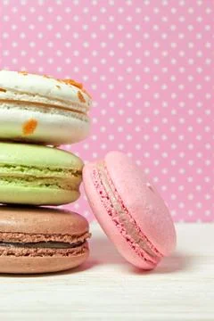 French macaroons .Dessert Stock Photos