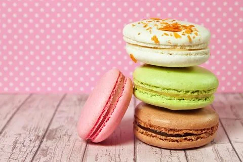 French macaroons .Dessert Stock Photos