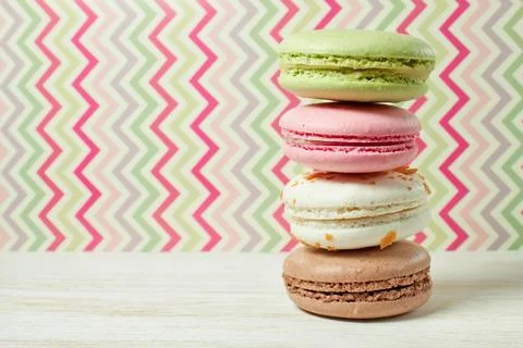 French macaroons .Dessert Stock Photos