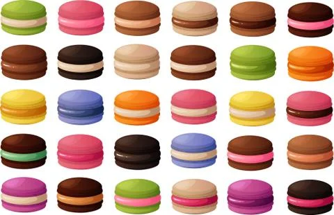 French macaroons Stock Illustration