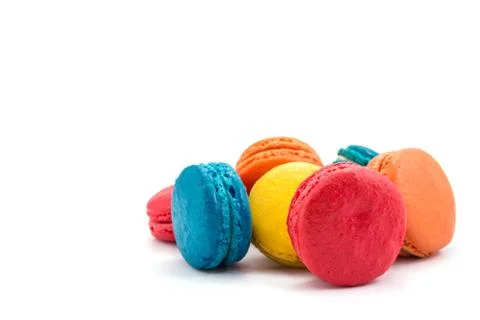 French macaroons on white background Stockfoto's